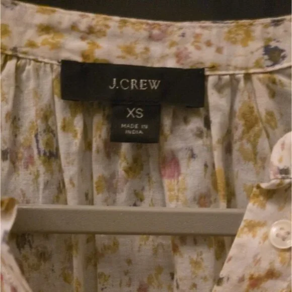 J. Crew Cream 3/4 Sleeve Blouse with Mandarin Collar - Picture 2 of 2